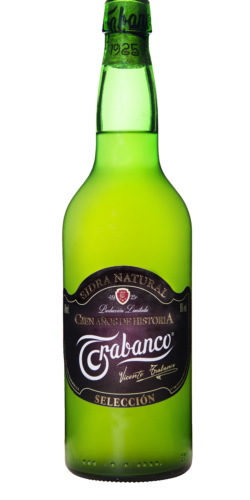 botella de etiqueta negra Sidra Trabanco