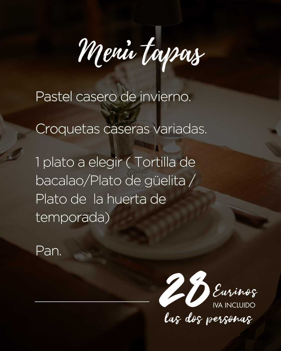 menu tapas