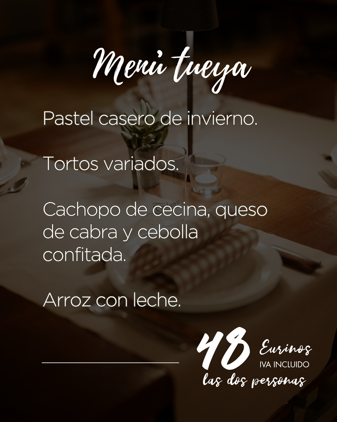 menu tueya